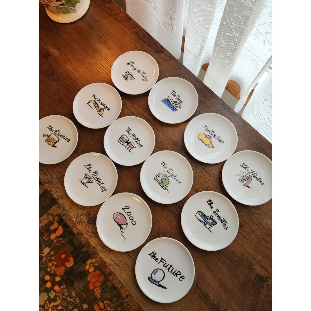 Pottery Barn Millennium Plates Amuse Bouche Appetizers Party Lot of 12 Kitsch 4"